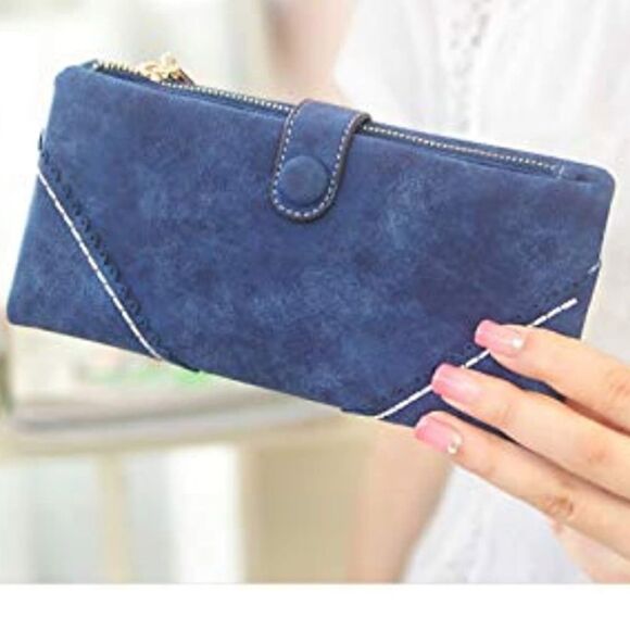 New Vegan Leather Bifold Clutch Bag - Picture 10 of 11